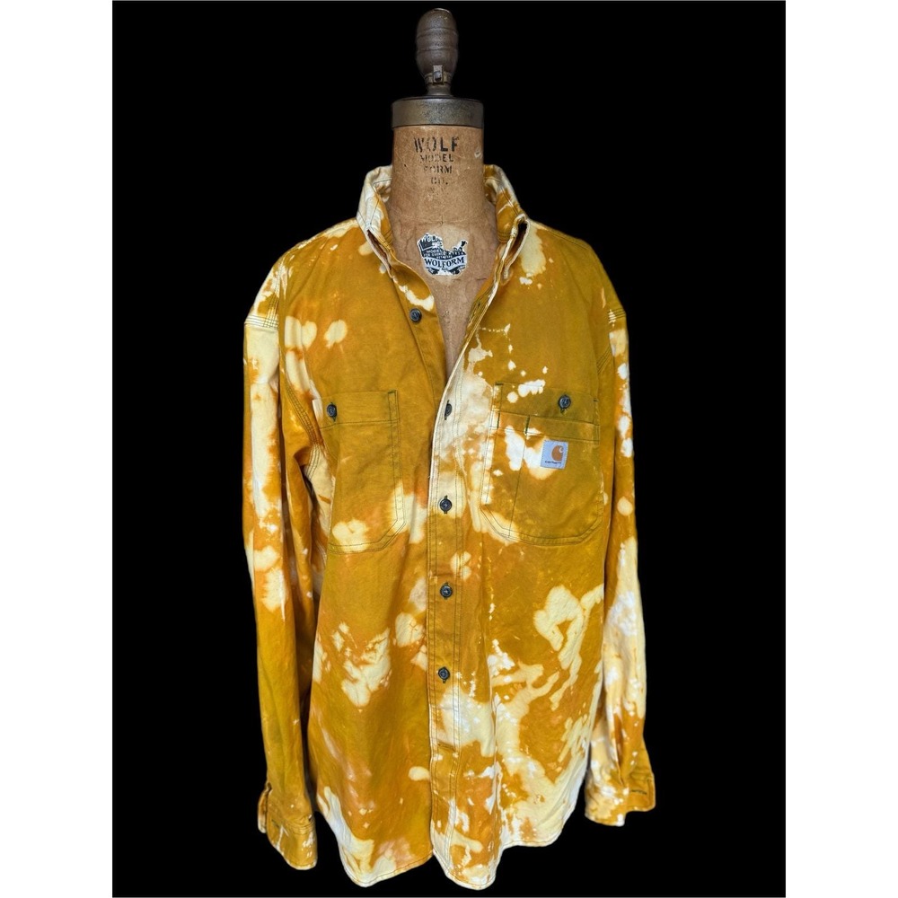 Carhartt Utility Workwear Shirt Mens Large | Upcycled Art Shirt Jacket - Picture 5 of 10